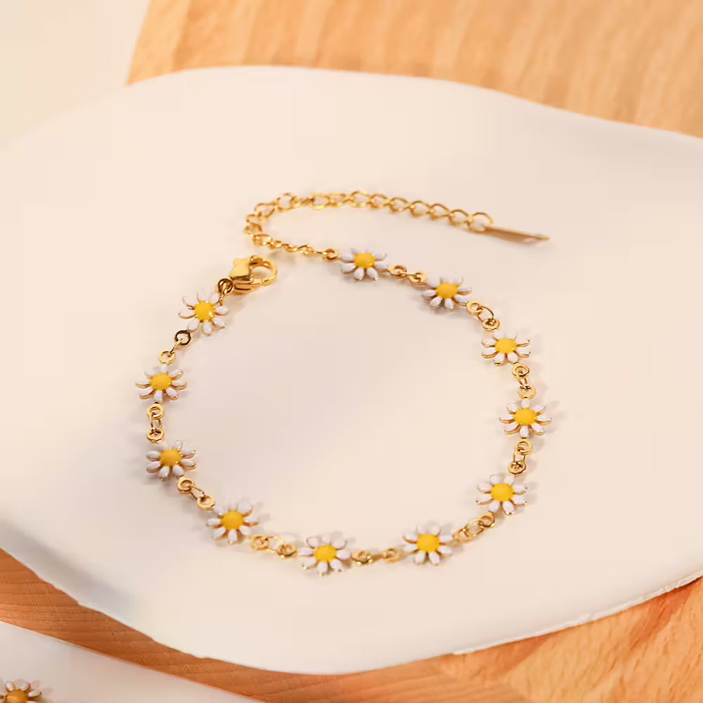 Armband - blomma, guld